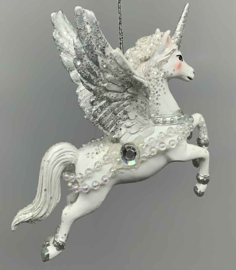 Figurine Décorative Licorne Blanc Plastique 9,5 x 31 x 40 cm (6 Unités)
